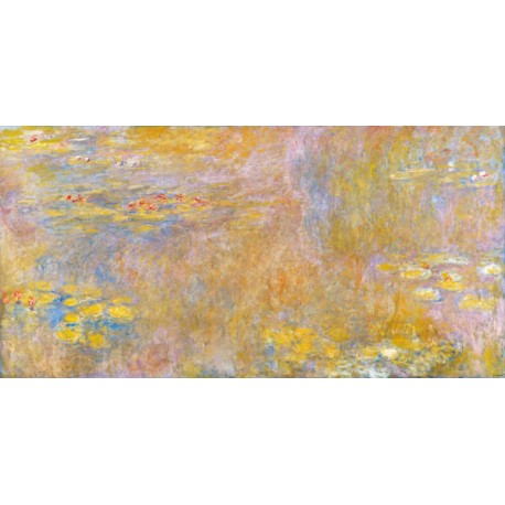 Claude Monet-Waterlilies. Stampa ad Alta Risoluzione delle Classiche Ninfee su Tela Canvas e possibilità di Ritocco Materico
