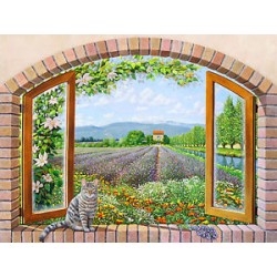 Del Missier, Design Picture with View from a Window in Provence for Home Decor Use
