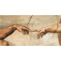 Michelangelo "La creazione di Adamo" particolare - Capezzale Moderno d'Autore su Canvas da Artigianato Veneziano
