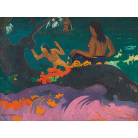 Gauguin Paul "Fatata te Miti " - Quadro Pronto con Stampa Fine Art per Soggiorno, Ufficio o altro