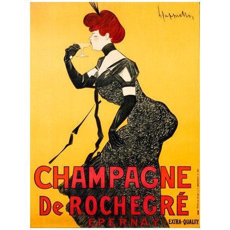 Champagne De Rochegré - Leonetto Cappiello . High quality Print on Canvas or Artistic Paper