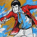 Lupin The Third"Action" Totally Haindpainted Picture, Raw Juta Based