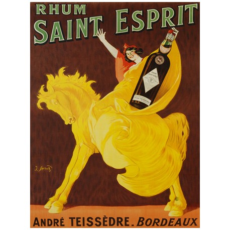 Rhum Saint Esprit - Spring. Quadro Vintage con Stampa Fine Art su Canvas o Carta.