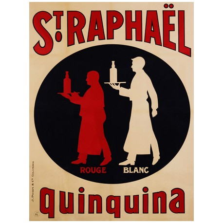 Anonymous St. Raphael Quinquina, 1925 Quadro Vintage con Stampa Fine Art su Canvas o Carta.