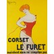 Leonetto Cappiello Corset le Furet, 1901 Quadro Vintage con Stampa Fine Art su Canvas o Carta.