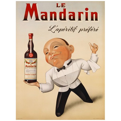Anonymous Le Mandarin L’Apéritif Préféré, 1932 Quadro Vintage con Stampa Fine Art su Canvas o Carta.