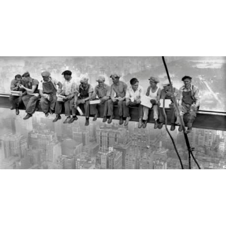 Ebbets-N.Y. Construction Workers Lunching on a Crossbeam-Quadro Famoso con Operai sul Grattacielo