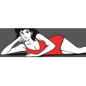 Fujiko Stesa-Lupin III. Bella e Sexy! Quadro Originale su Licenza Monkey Punch.Stampa Ritoccata a Mano