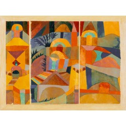 Paul Klee Temple Gardens, Ready-to-hang picture in 100% cotton Canvas or Large variety of size and material.
