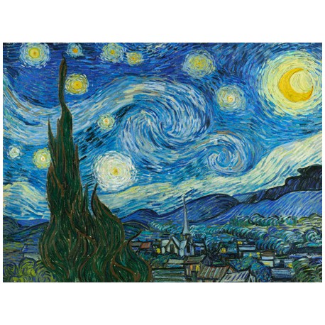 Vincent Van Gogh The Starry Night -Stampa ad Alta Risoluzione su Supporti Diversi con Misure a Scelta