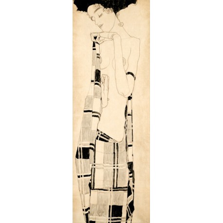 Egon Schiele.Standing Girl-Quadro Classico Verticale in Misure Multiple