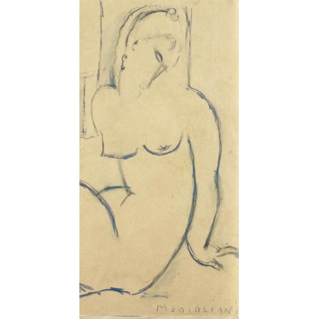 Amedeo Modigliani, Seated Woman. Quadro con Nudo di Donna in verticale, misure varie