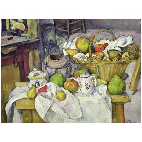 Paul Cezanne-Still Life with Basket (detail).Stampa Museale ad Alta Risoluzione su Supporti Misure a Scelta