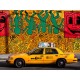 Taxi and mural Paiting, Setboun Michel - Quadro Pronto con Stampa Fine Art per Soggiorno, Ufficio o altro